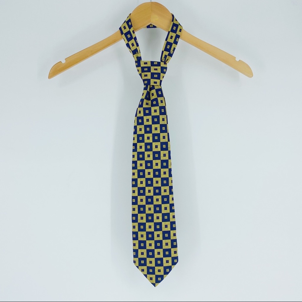 Sartori Made In Italy 100% Silk Gold and Blue Tie